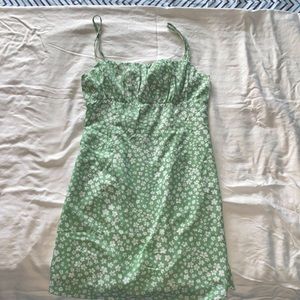 princess polly green flower mini dress